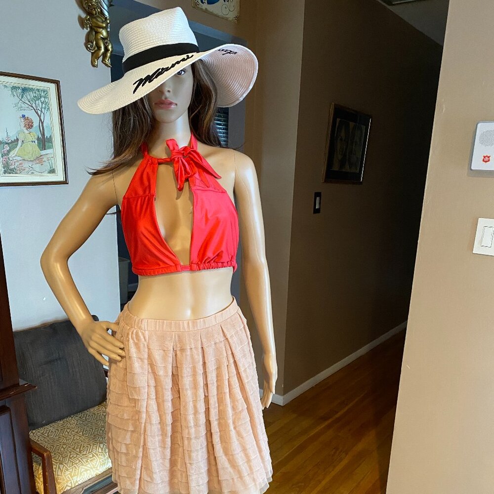 Victoria's Secret Satin Hot Pink Bikini Top Size L